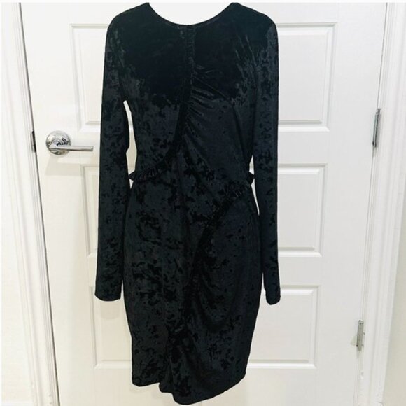 MICHEAL MICHEAL KORS BLACK VELVET DRESS MEDIUM - Picture 6 of 7